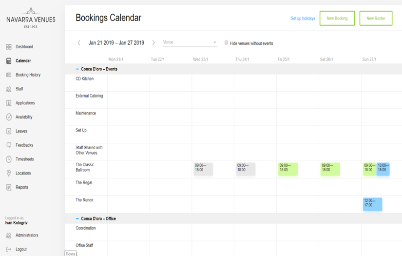 Booking system for organizers of weddings and other celebrations screenshot 1